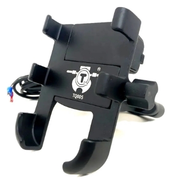 SUPORTE CELULAR C/ CARREGADOR DE ALUMINIO REGULAVEL 360�